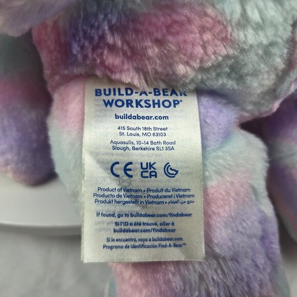 Build a Bear 16” Plush Kitty Cat Pastel Tie Dye Pink Purple Aqua White - Picture 6 of 6